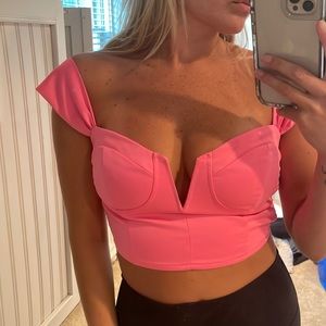 Pink Revolve cropped tank top